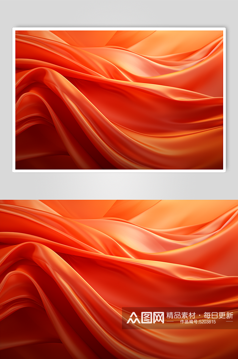 AI数字艺术红色绸带飘带背景图素材