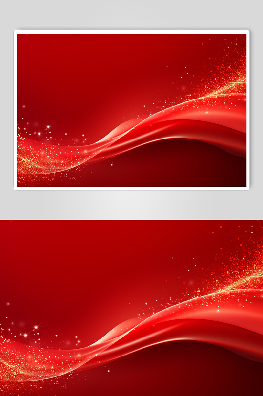 AI数字艺术红色党建风抽象线条背景-众图网