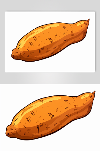 AI数字艺术手绘红薯番薯粗粮食物插画