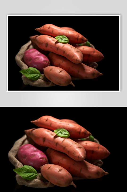 AI数字艺术红薯番薯地瓜粗粮食物摄影图