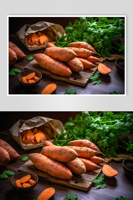 AI数字艺术红薯番薯地瓜粗粮食物摄影图