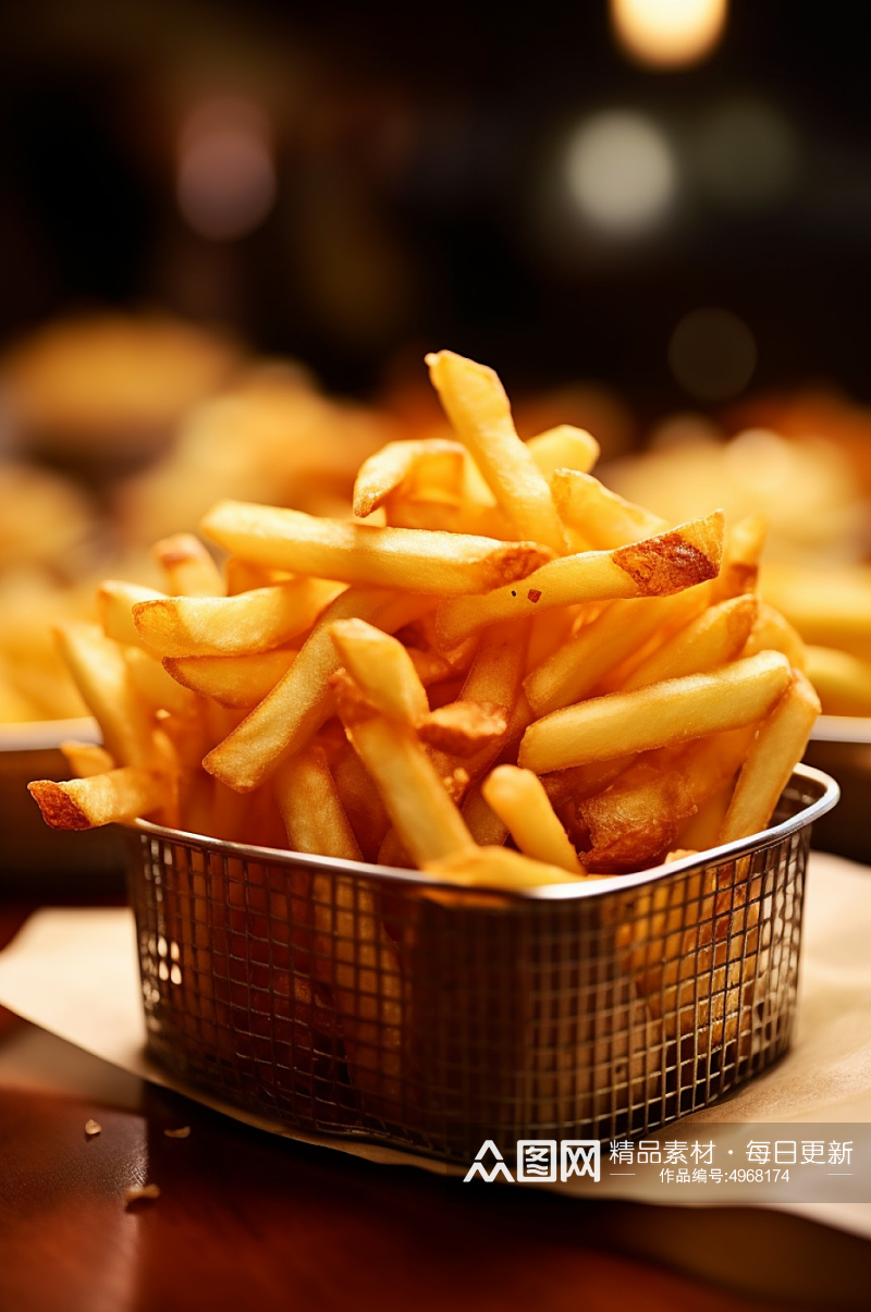 AI数字艺术简约薯条食物美食摄影图片素材