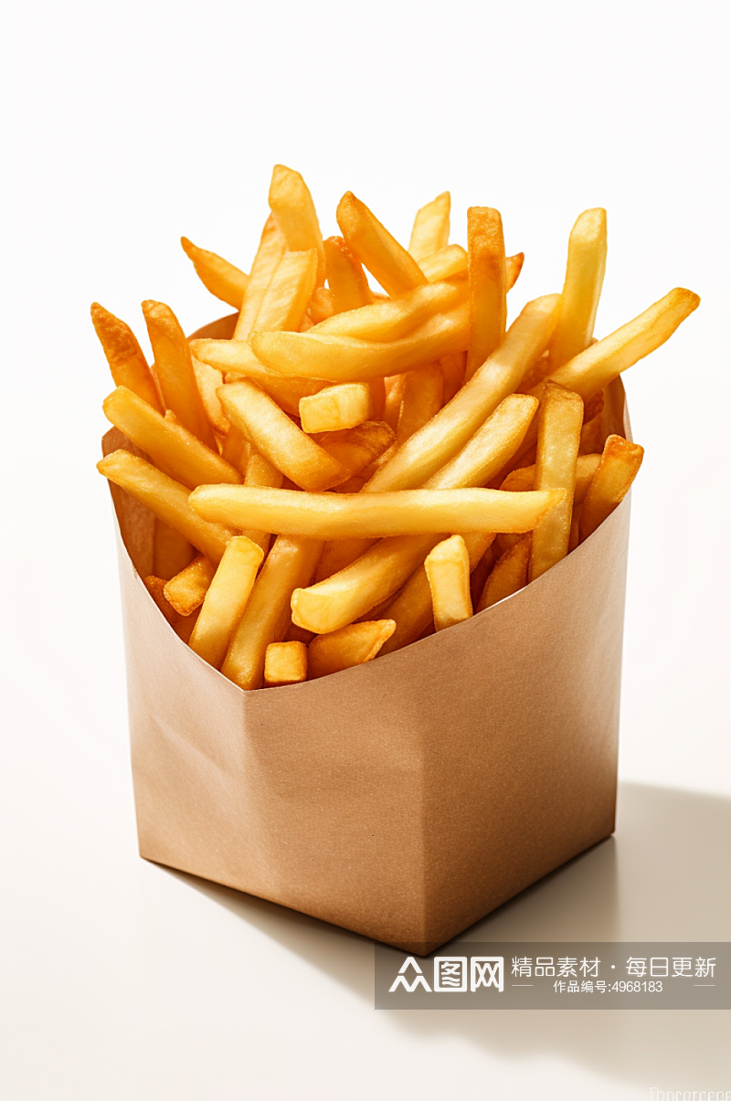 AI数字艺术简约薯条食物美食摄影图片素材