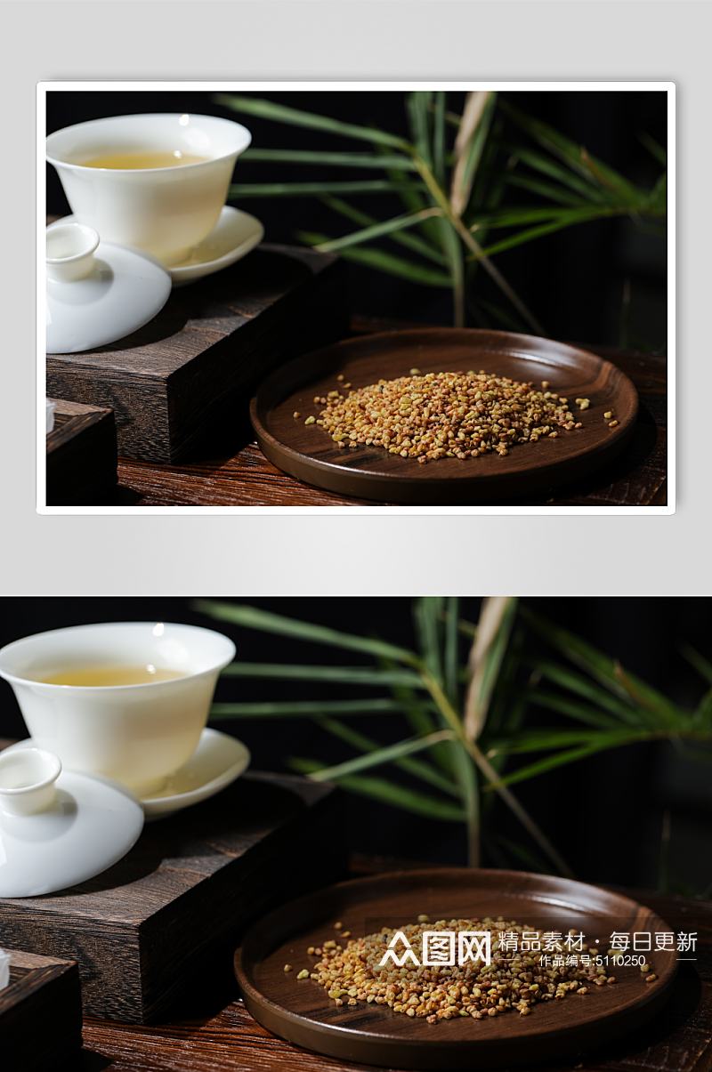 苦荞茶茶叶细节图茶文化茶艺花茶摄影图素材