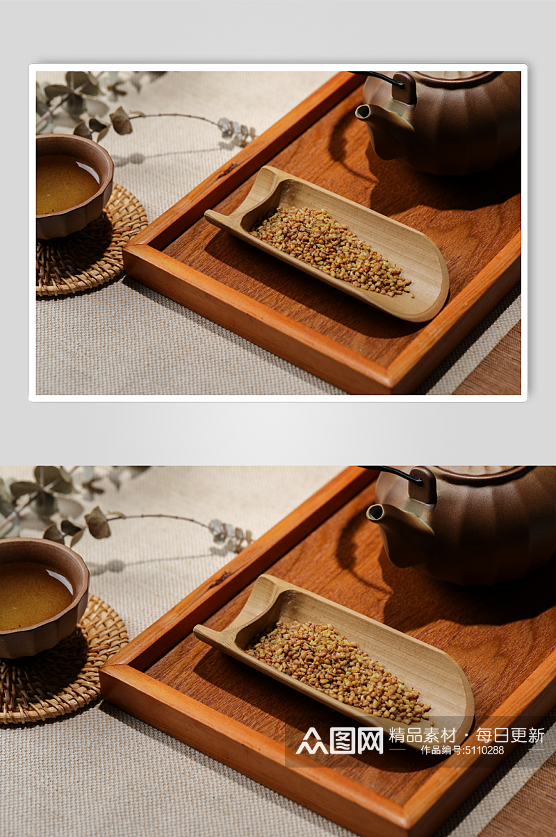 苦荞茶茶叶细节图茶文化茶艺花茶摄影图素材