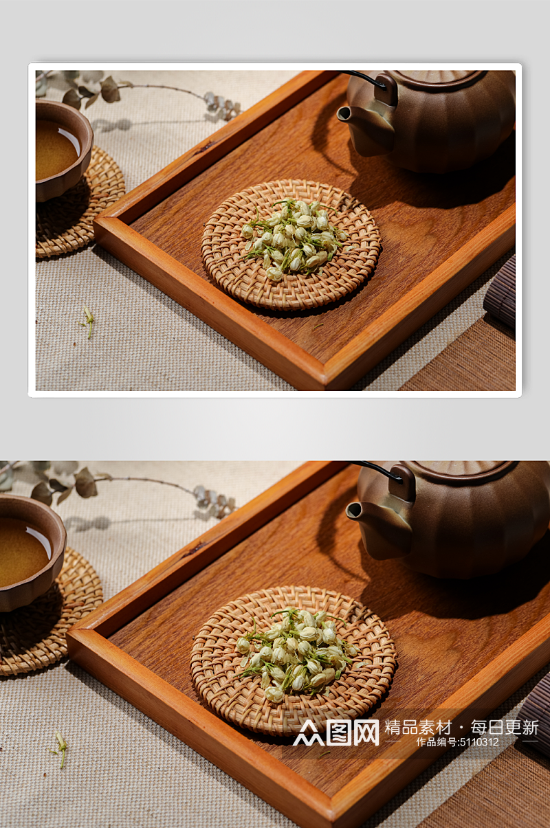 茉莉花茶茶茶文化茶道花茶摄影图素材