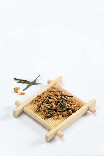 玄米茶茶文化茶道花茶摄影图