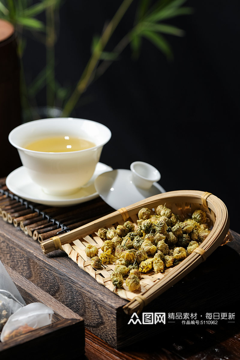 菊花茶茶文化茶道花茶摄影图素材