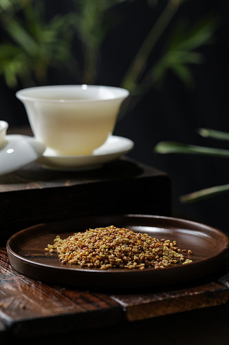 苦荞茶茶叶细节图茶文化茶艺花茶摄影图