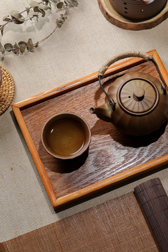 中华茶文化品茶茶道花茶摄影图