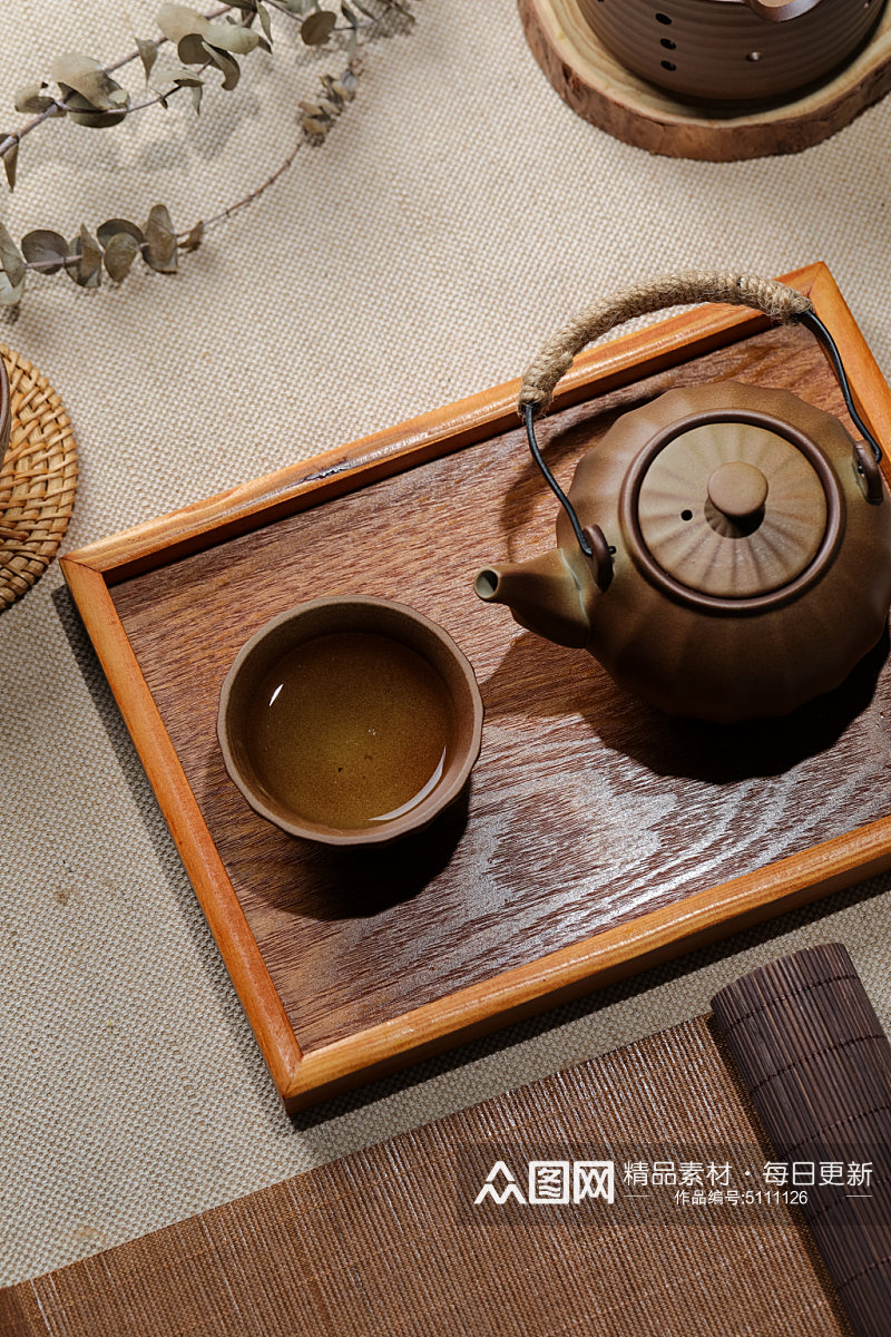 中华茶文化品茶茶道花茶摄影图素材