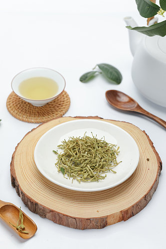 金银花茶茶文化茶道花茶摄影图