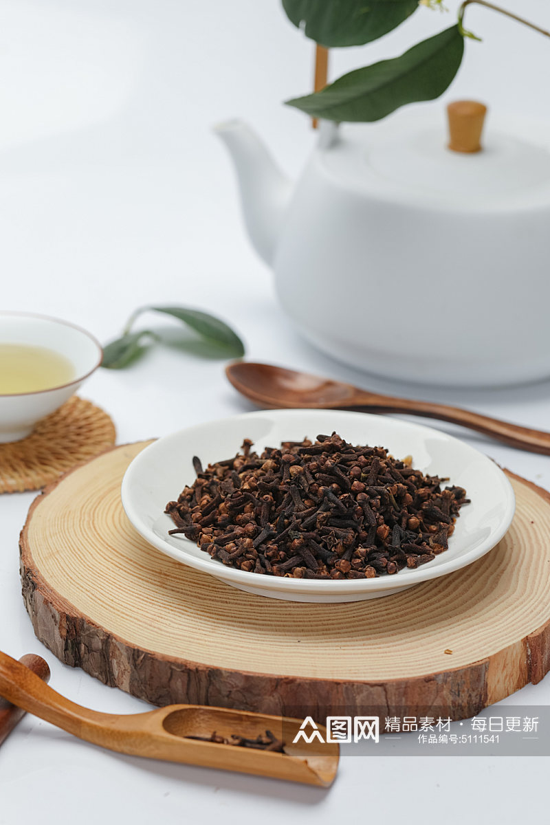 丁香茶茶文化茶道花茶摄影图素材