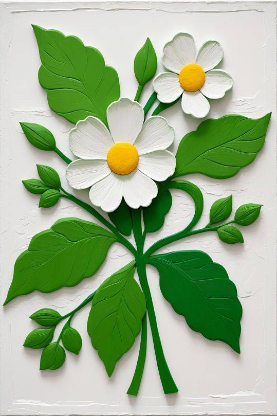AI數(shù)字藝術(shù)花卉油畫肌理裝飾畫