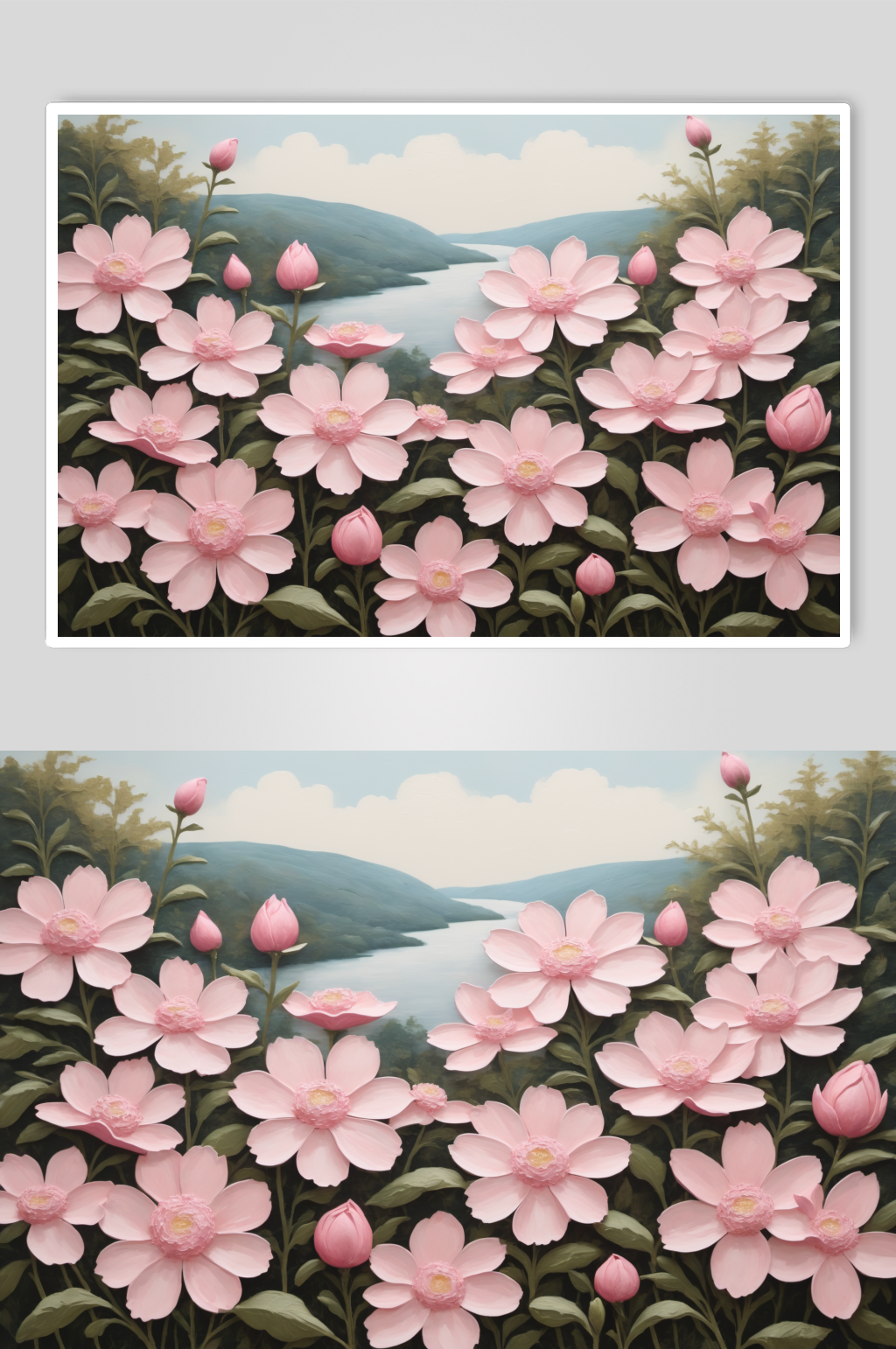 AI數(shù)字藝術(shù)花卉油畫肌理裝飾畫素材