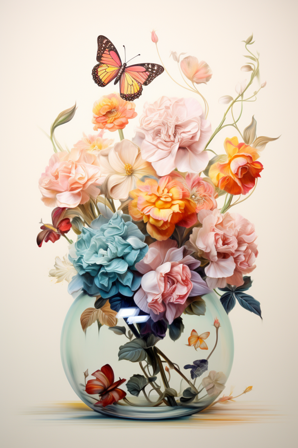 花卉圖 賓虹 AI数字艺术花卉创意插花花朵组合插画素材下载-众图网