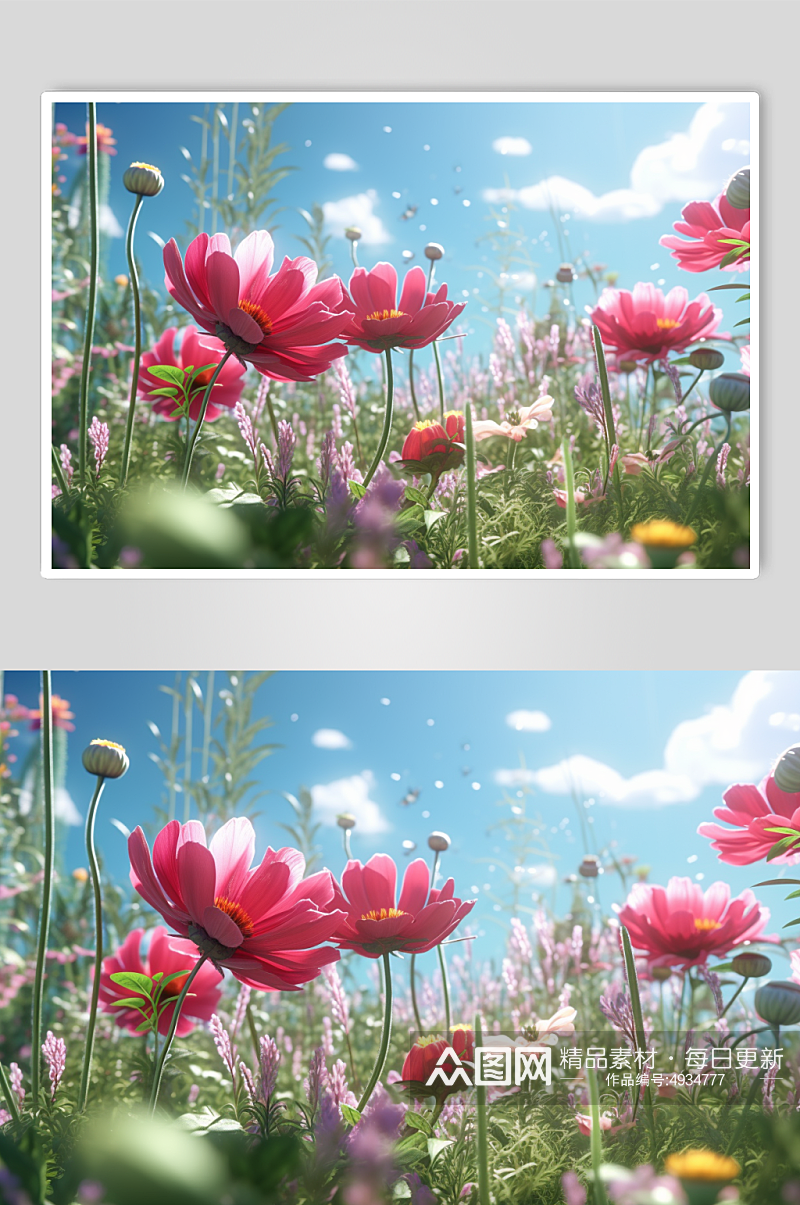 AI数字艺术唯美CG花卉模型图片素材