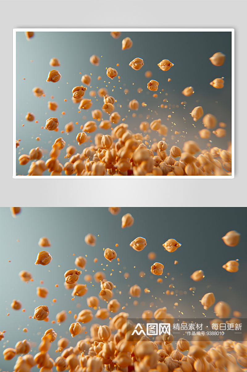 AI数字艺术油炸零食黄金豆图片素材