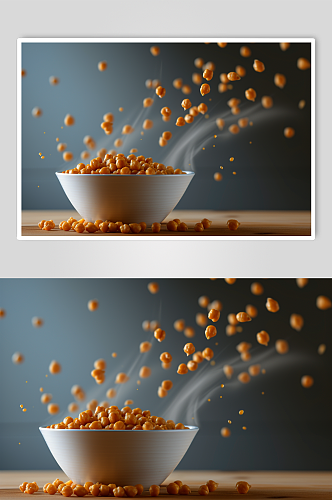 AI数字艺术油炸零食黄金豆图片