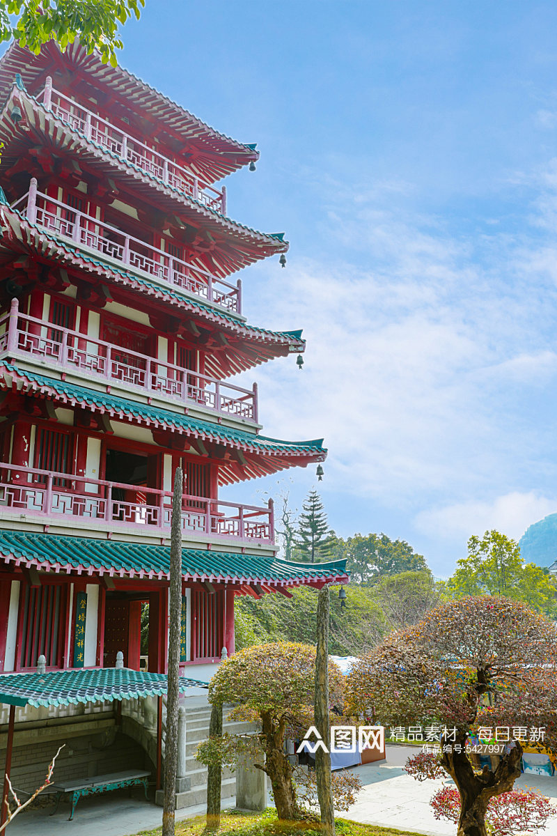 中国风古建筑花鸟市场摄影图片素材