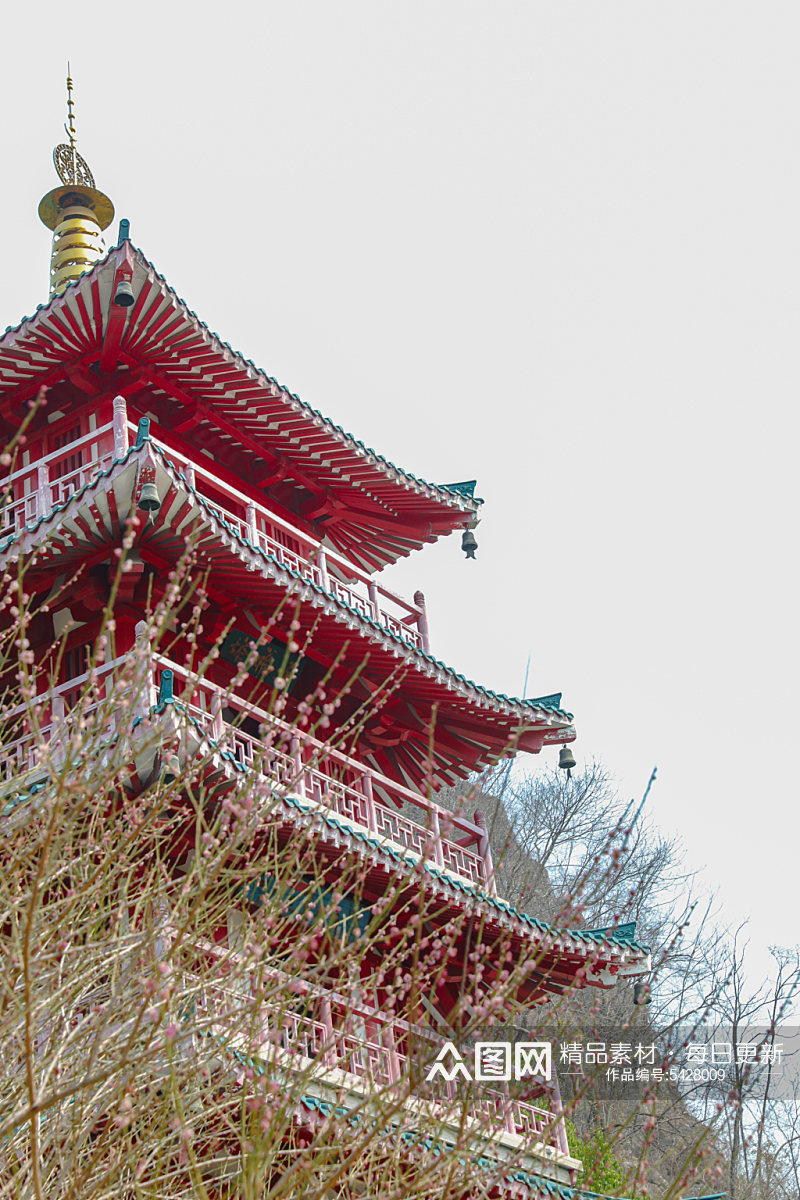 中国风古建筑花鸟市场摄影图片素材