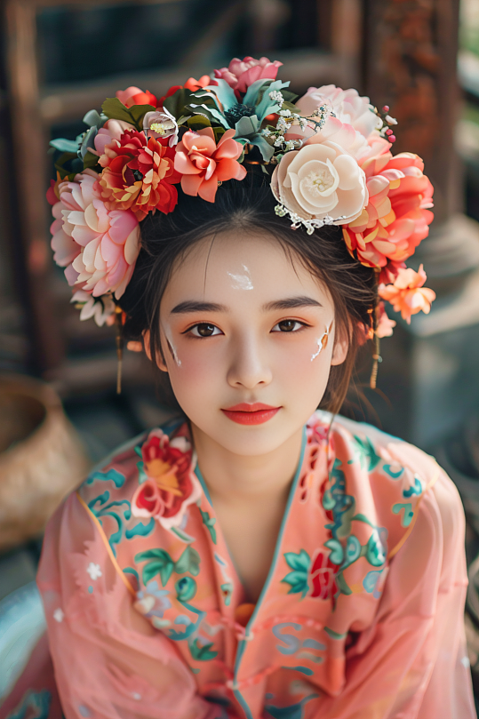 数字艺术泉州蟳浦簪花女肖像人物摄影图-众图网