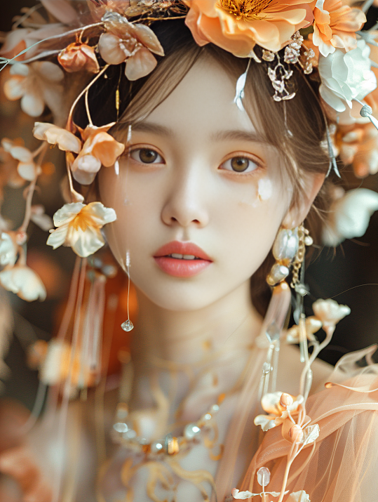 数字艺术泉州蟳浦簪花女肖像人物摄影图-众图网