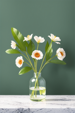 AI数字艺术花瓶装饰展示样机背景图图片