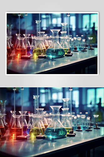 数字艺术科学化学实验室室内场景摄影图