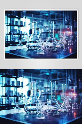 数字艺术科学化学实验室室内场景摄影图