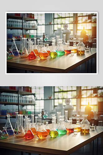 数字艺术科学化学实验室室内场景摄影图