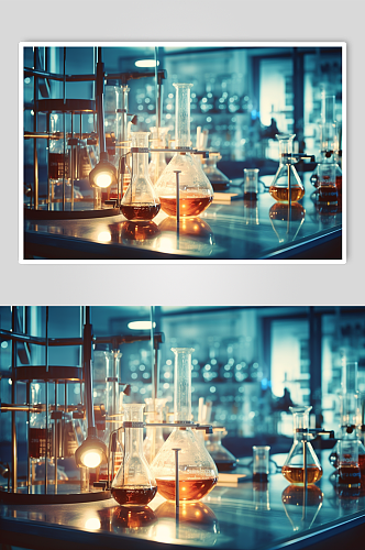 数字艺术科学化学实验室室内场景摄影图