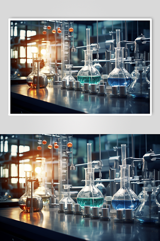 数字艺术科学化学实验室室内场景摄影图