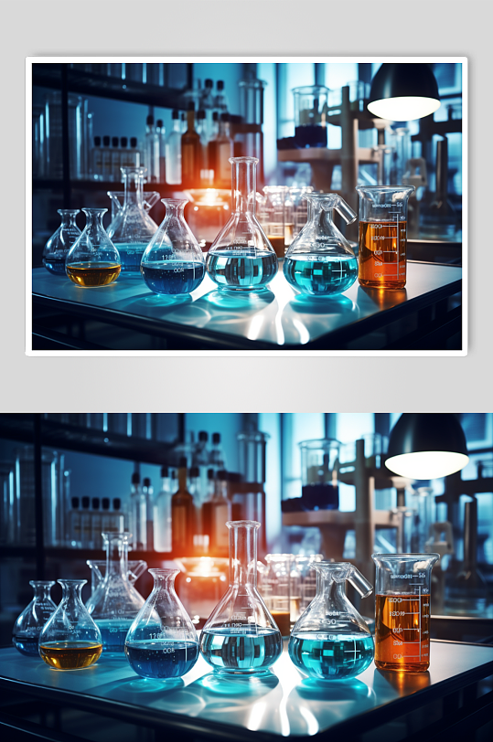 数字艺术科学化学实验室室内场景摄影图