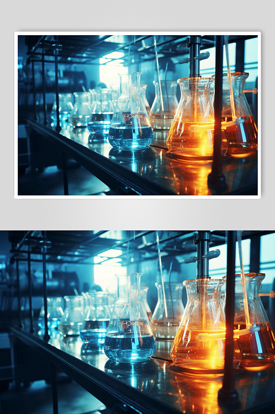 数字艺术科学化学实验室室内场景摄影图
