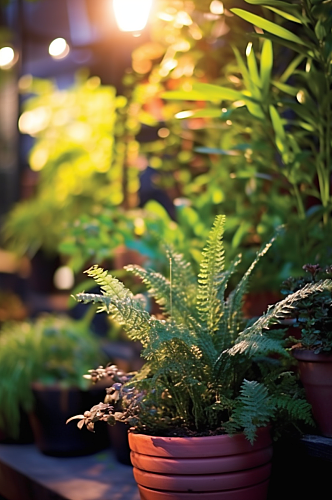 AI数字艺术小花园绿植盆栽摄影图片