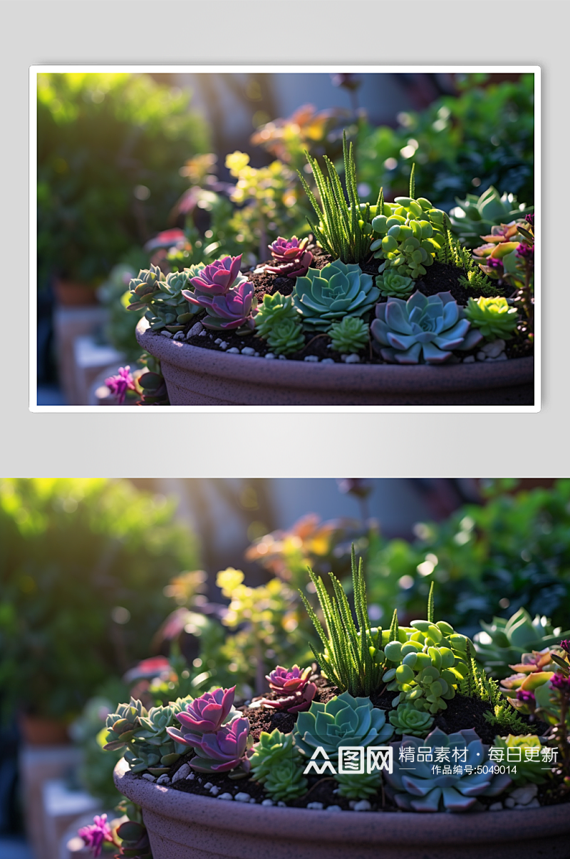 AI数字艺术小花园绿植盆栽摄影图片素材