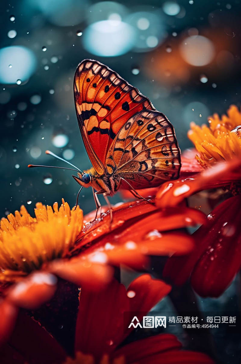 AI数字艺术简约超美蝴蝶昆虫摄影图片素材