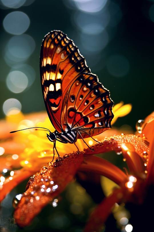 AI数字艺术简约超美蝴蝶昆虫摄影图片-众图网