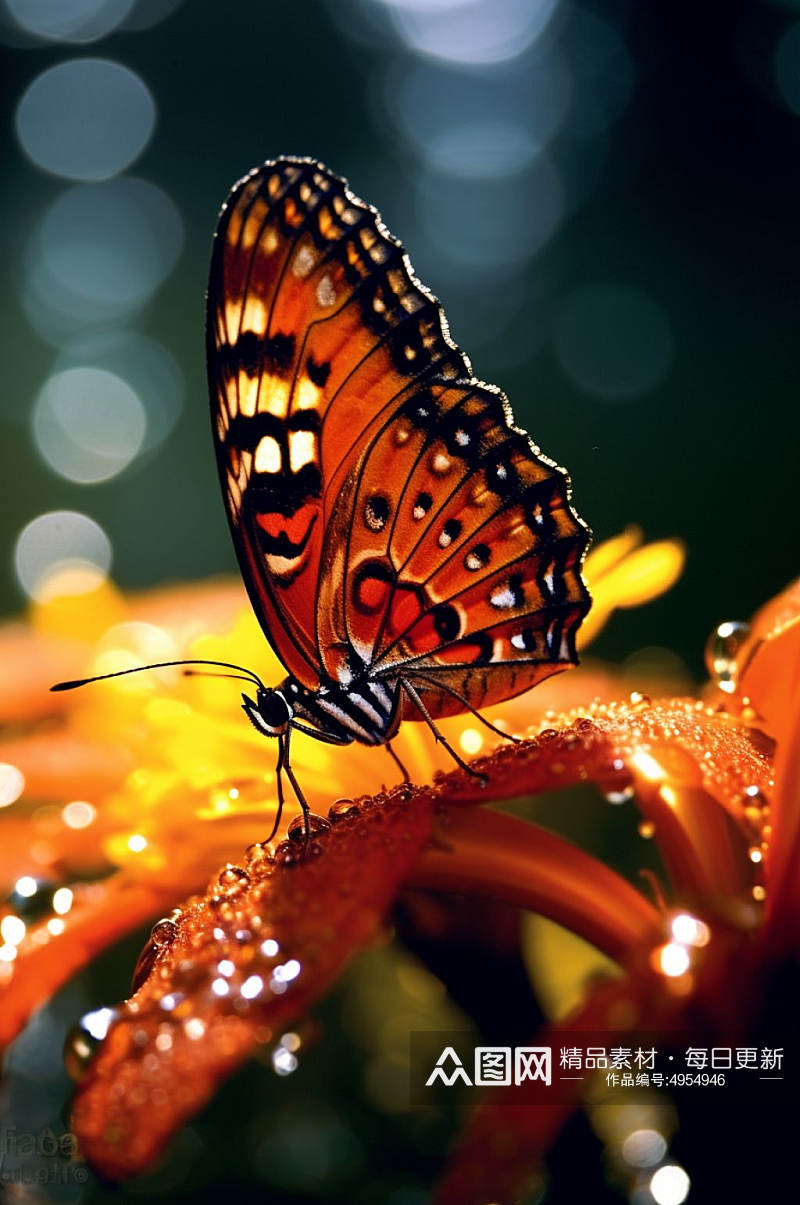 AI数字艺术简约超美蝴蝶昆虫摄影图片素材