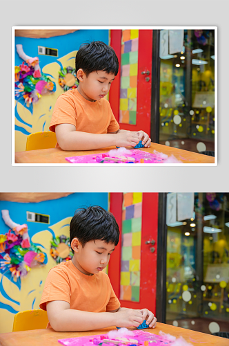 玩橡皮泥绘画儿童人物摄影图片