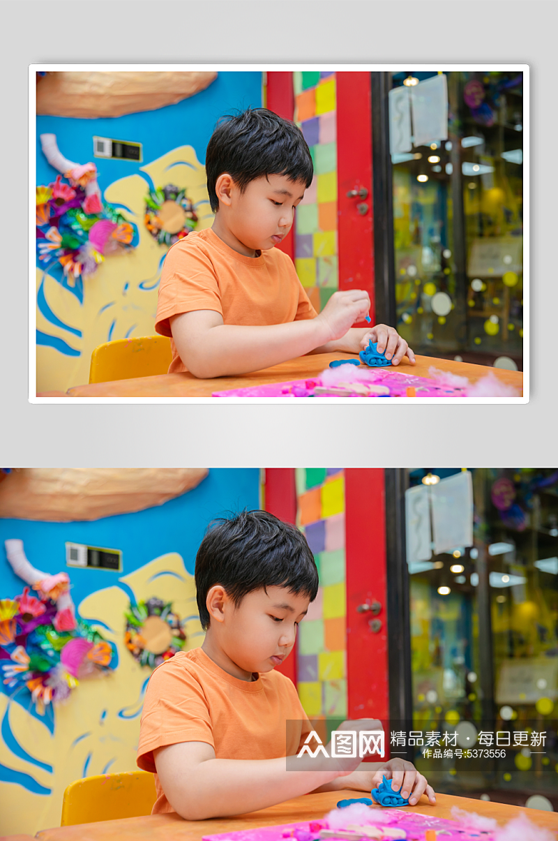 玩橡皮泥绘画儿童人物摄影图片素材