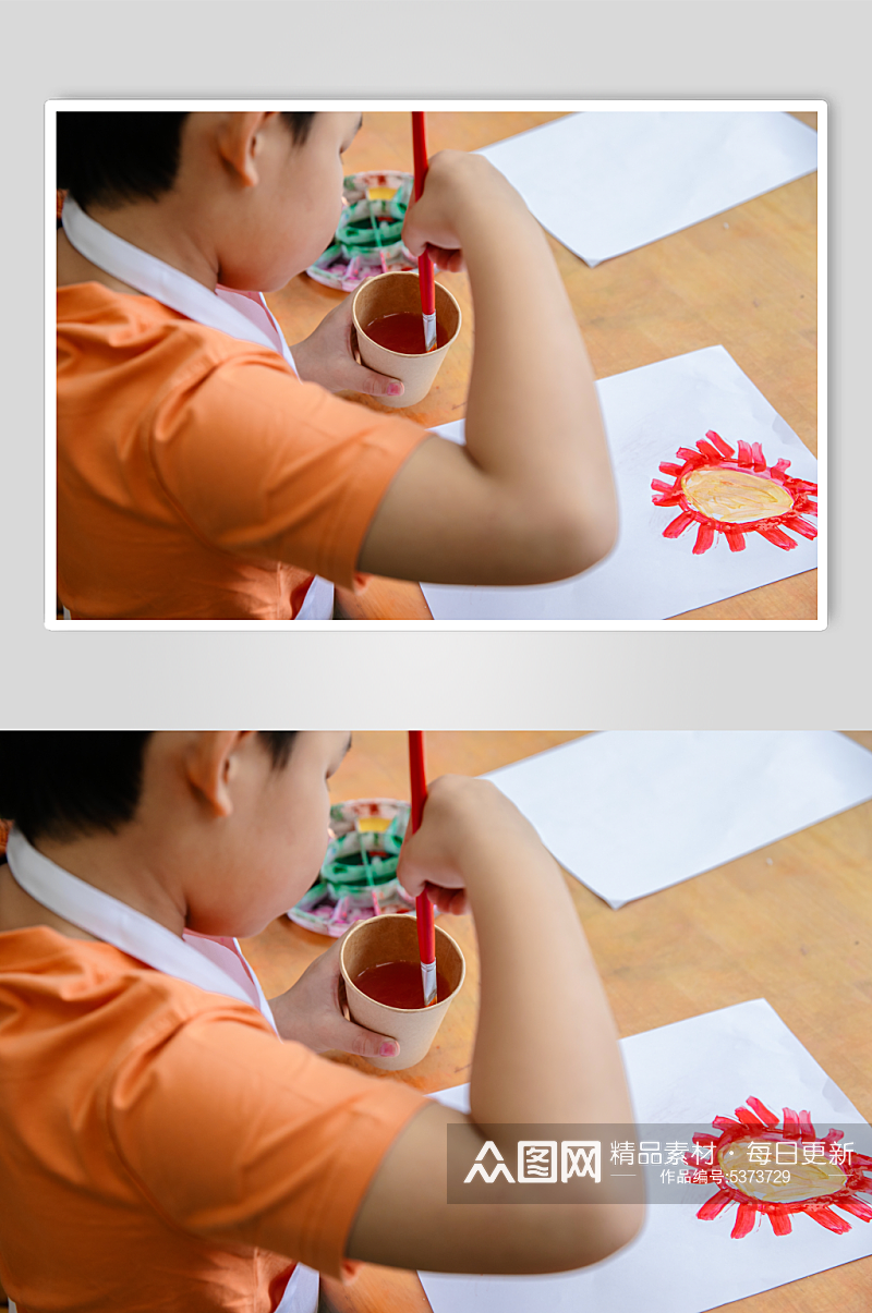 画笔颜料绘画儿童人物摄影图片素材