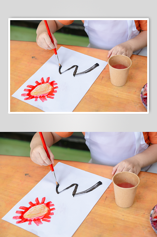 画笔颜料绘画儿童人物摄影图片