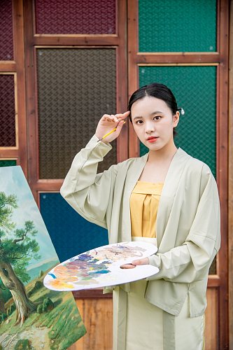 汉服绘画女性人物摄影图片