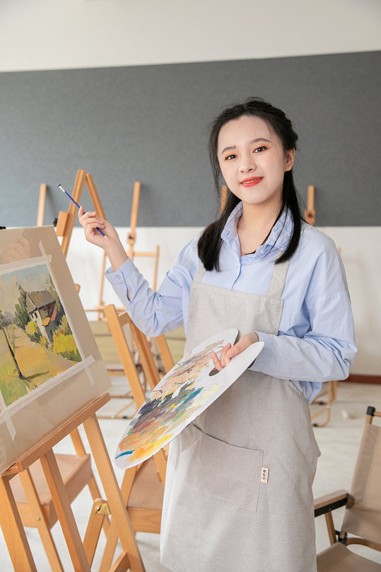 衬衫美术培训绘画女性人物摄影图片-众图网