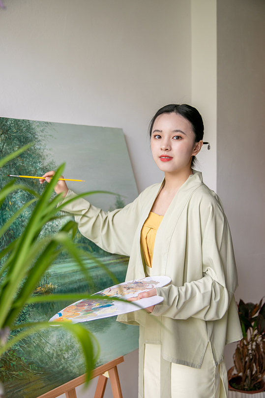 汉服绘画女性人物摄影图片-众图网