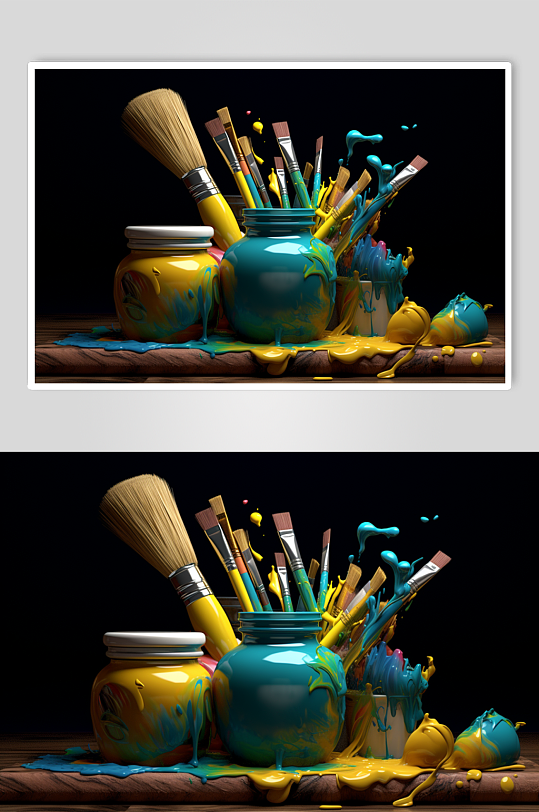 AI数字艺术画画绘画颜料画笔工具摄影图片-众图网