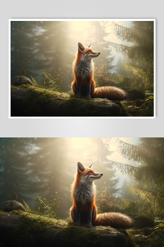 AI数字艺术可爱狐狸野生动物摄影图片