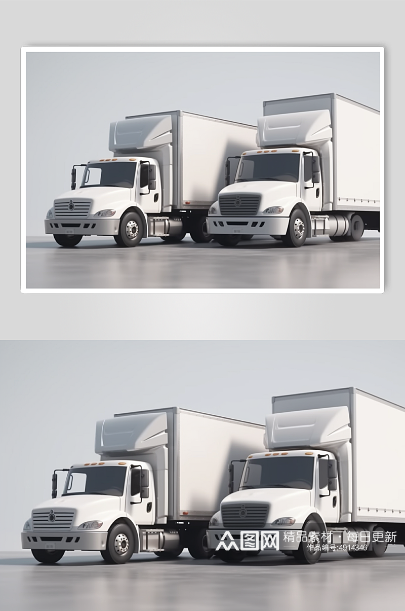 AI数字艺术卡通创意厢式货车图片素材